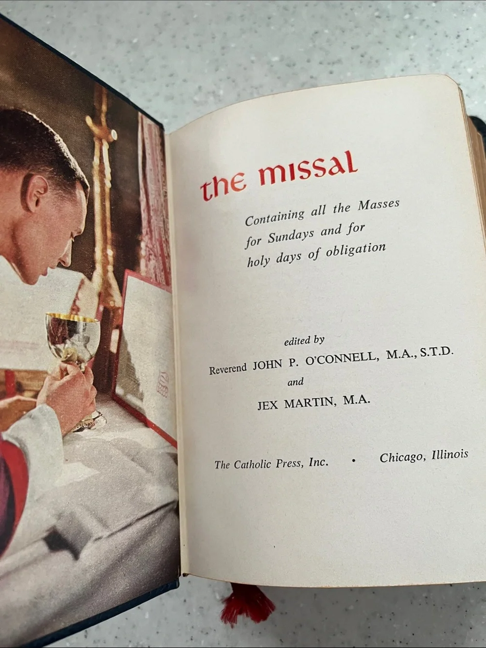 Vtg 1954 The Catholic Missal The Catholic Press Chicago Religious JP O’Connell